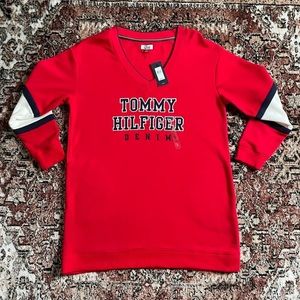 Tommy Hilfiger - Red/White Vneck Sweater
